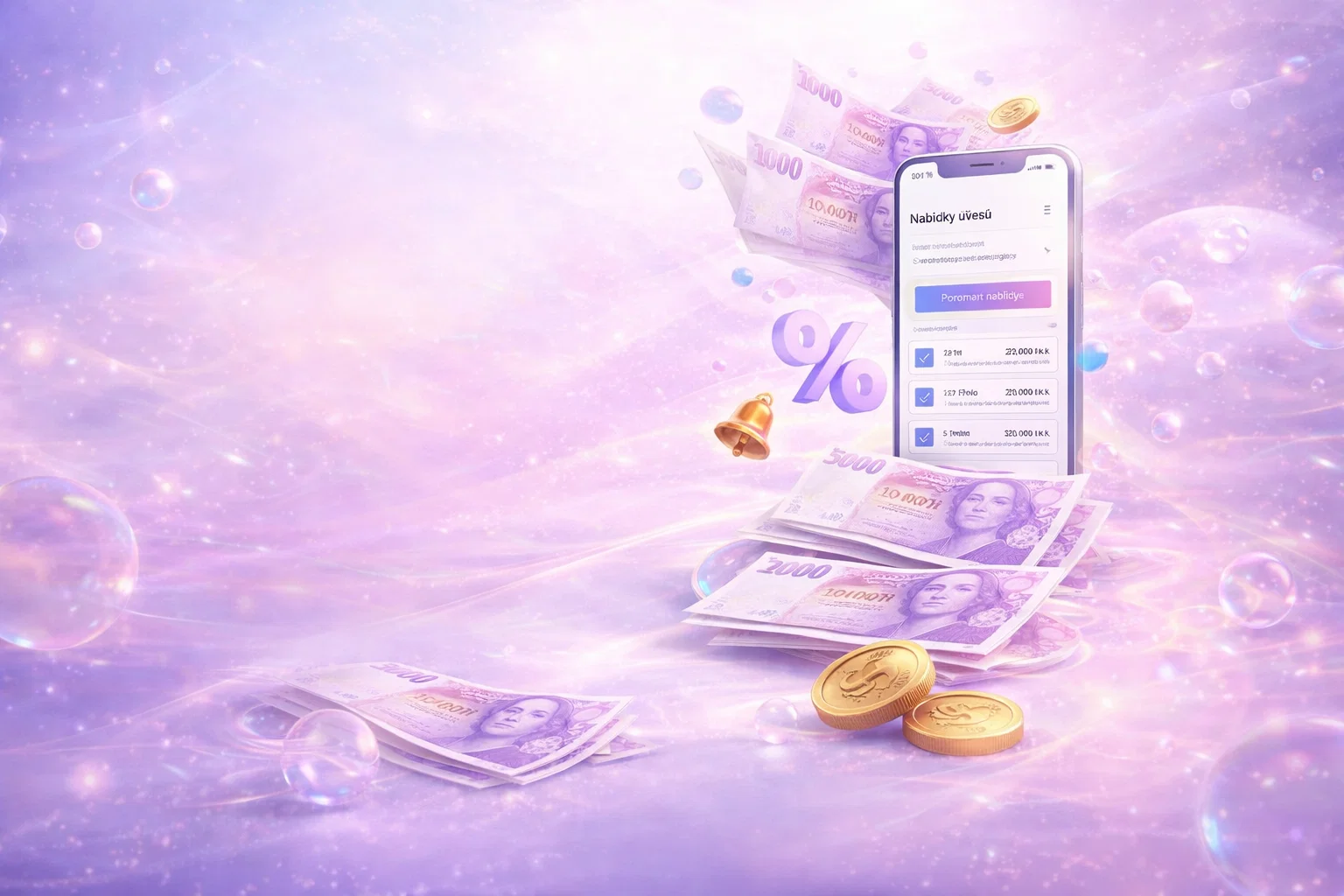 Pozadí: moderní vizuál porovnání úvěrových možností